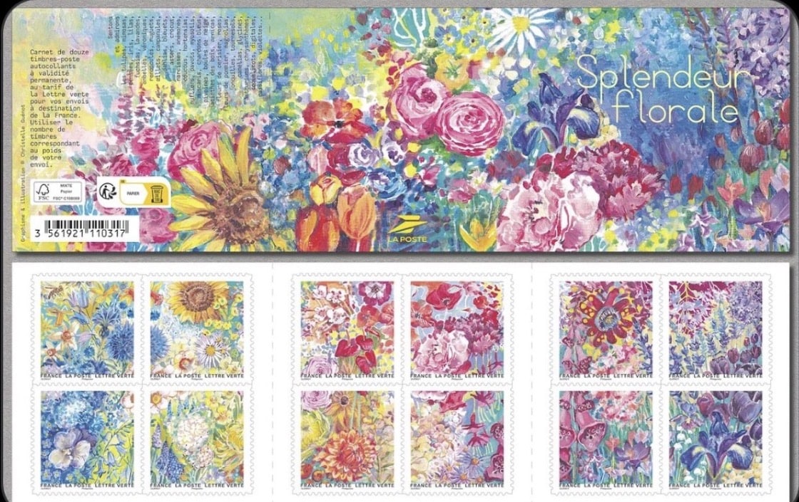 Carnet de timbres floraux